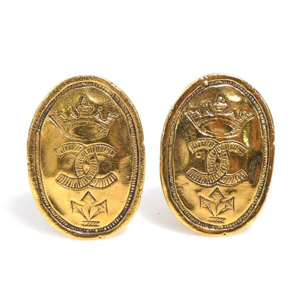Chanel Cc Logo Clip-On Earrings Gold- #312557C60B